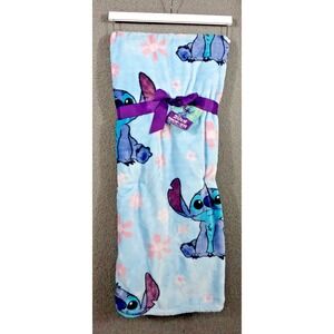 Disney Stitch Plush Throw Blanket Super Soft Light Blue 60x70 inches Washable